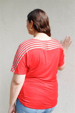 Load image into Gallery viewer, Plus Stripe Short Sleeve Top