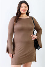 Load image into Gallery viewer, Plus Bell Long Sleeve Mini Dress