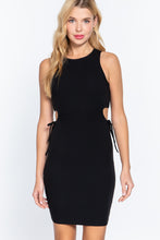 Load image into Gallery viewer, Sleeveless Round Neck Side Cut Out Detail Mini Dress