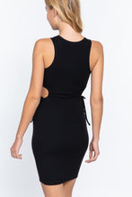 Load image into Gallery viewer, Sleeveless Round Neck Side Cut Out Detail Mini Dress