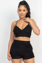 Load image into Gallery viewer, Terry Towel Bralette Top &amp; Mini Shorts Set