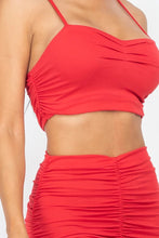 Load image into Gallery viewer, Ruched Crop Top And Skirt Sets