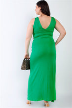 Load image into Gallery viewer, Plus V-neck Sleeveless Maxi Dress