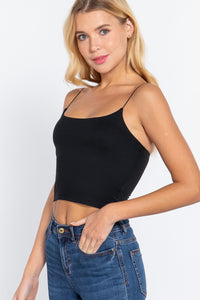 Elastic Strap Two Ply Dty Brushed Knit Cami Top
