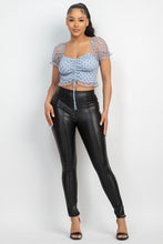 Load image into Gallery viewer, Smocking Ruched Dotted Crop Top