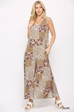 Load image into Gallery viewer, Rayon Gauze Patchwork Print Sleeveless Jumpsuit