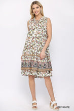 Load image into Gallery viewer, Paisley Print And Drop Down Sleeveless Dress With Ruffle Tiered And Tassel Tie