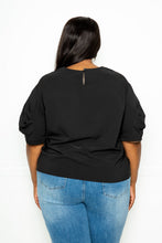 Load image into Gallery viewer, Ruched Puff Sleeve Blouse Top