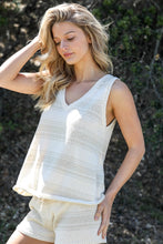 Load image into Gallery viewer, Stripe Knit Sleeveless Top &amp; Short Set
