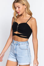 Load image into Gallery viewer, Zippered Cross Rib Knit Crop Cami