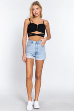 Load image into Gallery viewer, Zippered Cross Rib Knit Crop Cami