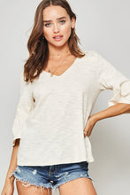 Load image into Gallery viewer, A Knit Top With Deep V Neckline And Yoke Design