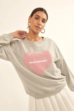 Load image into Gallery viewer, Vintage-style Heart Graphic Print French Terry Knit Sweatshirt