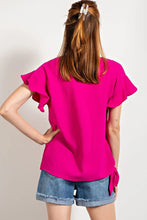 Load image into Gallery viewer, V Neckline Wing Sleeves Woven Top