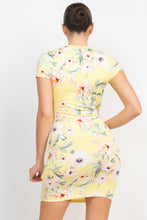 Load image into Gallery viewer, Short Sleeve Floral Bodycon Dress