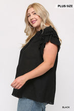 Load image into Gallery viewer, Triple Ruffle Sleeve V-neck Top With Front Tie
