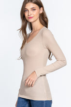 Load image into Gallery viewer, Long Slv V-neck Thermal Top