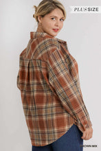 Load image into Gallery viewer, Plaid Collar Button Down Overshirt With Front Pockets