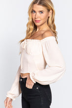 Load image into Gallery viewer, Off Shoulder Smocking Woven Top