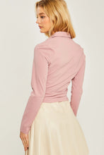 Load image into Gallery viewer, Woven Solid Ruched Front Long Sleeve