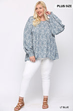 Load image into Gallery viewer, Ditsy Printed And Back Tassel Tie Top With Wrist Smocking Detail