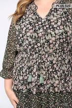 Load image into Gallery viewer, Floral Print Mixed And Tiered Chiffon Dress With Full Lining