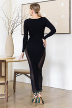 Load image into Gallery viewer, Cutout Bust Mesh Side Detail Long Sleeve Dress