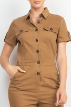 Load image into Gallery viewer, Collared Button-front Jumpsuit