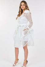 Load image into Gallery viewer, Side Tacking Waist Tie Mesh Coat