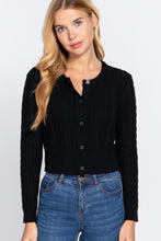 Load image into Gallery viewer, Crew Neck Cable Sweater Cardigan
