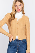 Load image into Gallery viewer, Crew Neck Cable Sweater Cardigan