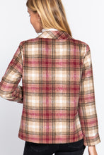 Load image into Gallery viewer, Notched Collar Plaid Jacket
