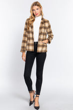 Load image into Gallery viewer, Notched Collar Plaid Jacket