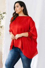 Load image into Gallery viewer, Ember Jacquard Solid Woven Oversized Boatneck 3/4 Sleeve Blouse