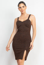 Load image into Gallery viewer, Glitter Slit Bodycon Sleeveless Dress