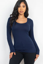 Load image into Gallery viewer, Scoop Neck Solid Long Sleeve Cozy Top