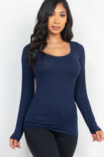 Load image into Gallery viewer, Scoop Neck Solid Long Sleeve Cozy Top