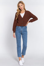 Load image into Gallery viewer, Long Slv V-neck Sweater Cardigan