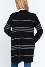 Load image into Gallery viewer, Dolman Slv Stripe Open Sweater Cardigan