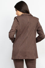Load image into Gallery viewer, Houndstooth Notch Seamed Blazer