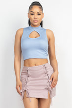 Load image into Gallery viewer, Mock Keyhole-front Crop Top