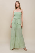 Load image into Gallery viewer, Woven Solid Sleeveless Smocked Ruffle Jumpsuit