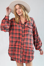Load image into Gallery viewer, Mineral Washed Plaid Shirt