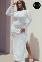 Load image into Gallery viewer, Patterned Rhinestone Plus Size Maxi Dress