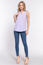 Load image into Gallery viewer, Sleeveless Henley Neck Woven Top