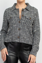 Load image into Gallery viewer, Plaid Button-down Tweed Jacket