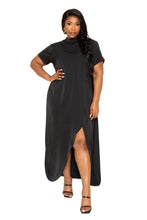 Load image into Gallery viewer, Mock neck back cape dress