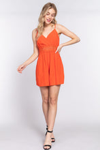 Load image into Gallery viewer, Wrap Cross Strap Woven Cami Romper