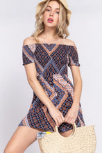 Load image into Gallery viewer, Off Shoulder Smoked Print Woen Romper