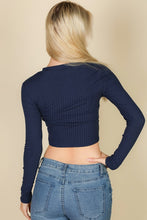 Load image into Gallery viewer, Long Sleeve Round Neck Basic Crop Top